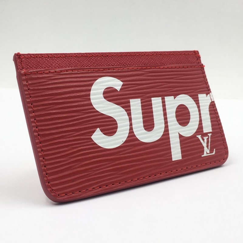 Supreme x LV Red EPI Card Holder three pocket card holder
