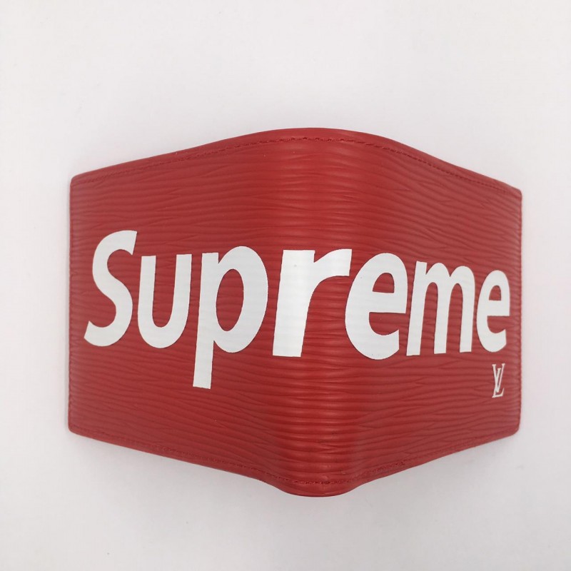 Supreme x LV Slender Wallet Red.wallet,supreme red wallet,wallet for mens,supreme wallet for ...