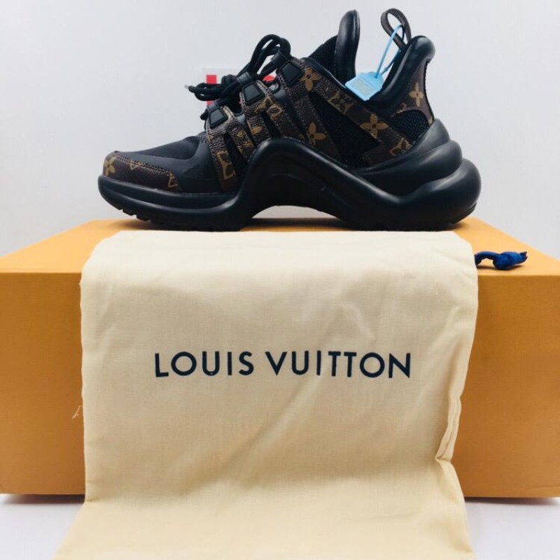 Black Brown LV Retro Trend Shoes Louis Vuitton Archlight