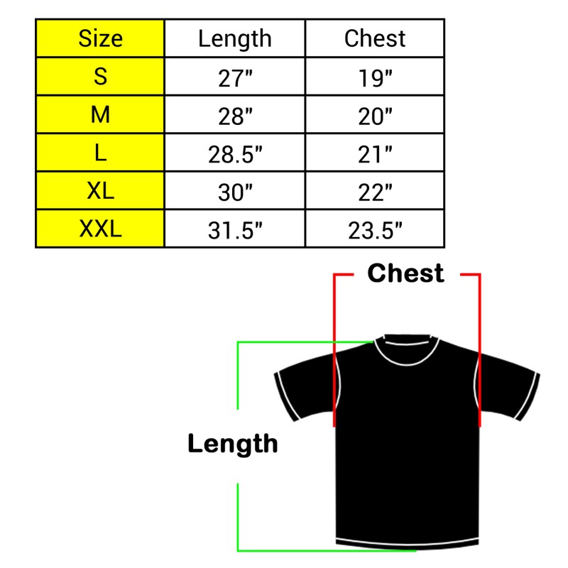 Off White Size Chart T Shirt