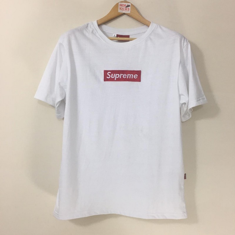 supreme shirt white and red