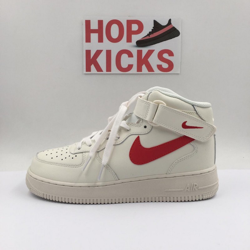 nike air force 1 mid sail university red