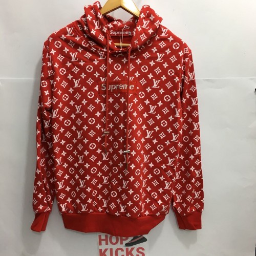 supreme lv clothing Supreme X LV Red Hoodie