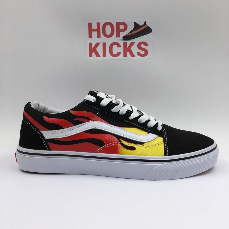 low top vans flames