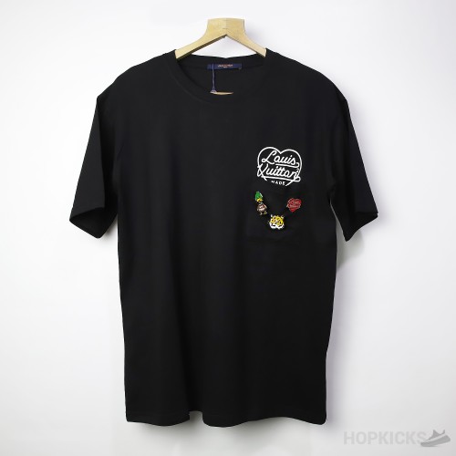 L*V Made Front Pocket Badges Black T-Shirt