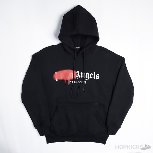 Palm Angels Los Angeles Sprayed Logo Hoodie Black