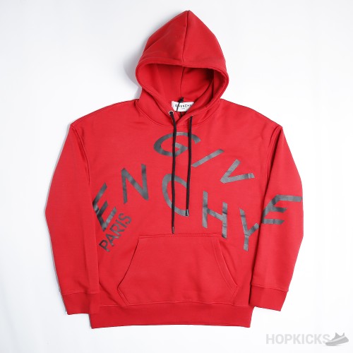 Givenchy Refracted Logo Red Black Hoodie