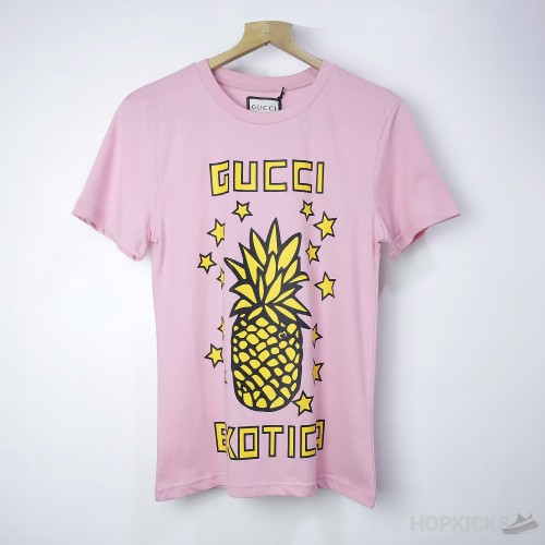 Gucci x Pineapple Print Premium T-Shirt Soft Pink (Economy Batch)