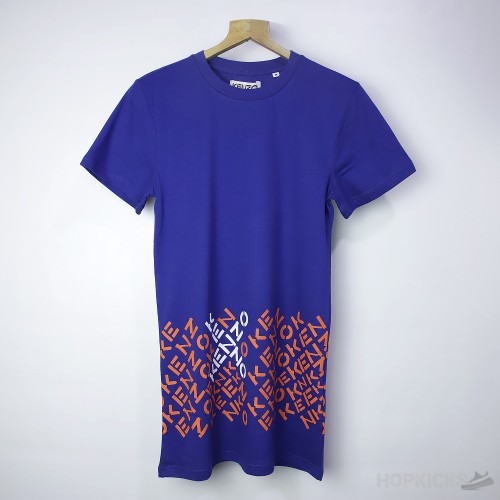 Kenzo All Over Navy long Fit T-Shirt (Economy Batch)