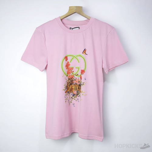 Gucci X Tiger Interlocking Premium T-Shirt Soft Pink (Economy Batch)