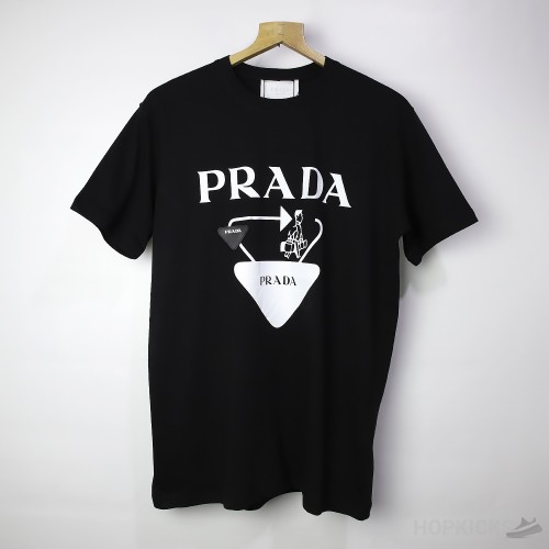 PRADA Black White Logo T-Shirt