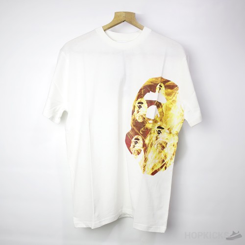 Bape On Fire White T-Shirt