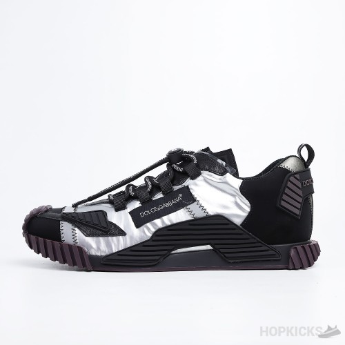 D&GG Silver and Black NS1 Sneakers