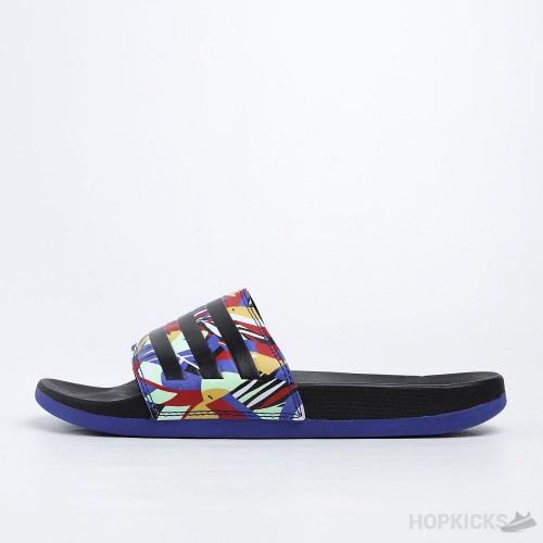 Adilette Farm Rio Camo Blue Slides