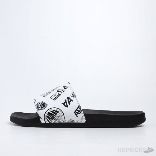 Adilette Cloud White Core Black Slides 