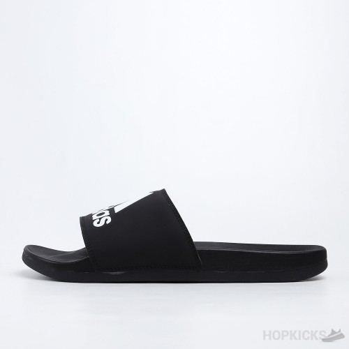 Adilette Core Black White Logo Slides 