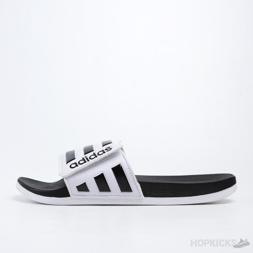 Adilette Core White Black Stripes Slides 