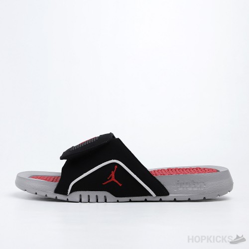 Air Jordan Hydro 4 Black Fire Red Cement Grey Slides