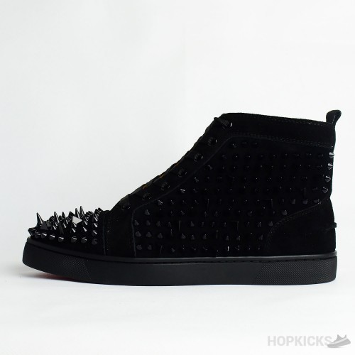 CL Black Suede Multi Level Spiked High Top (Premium Batch)