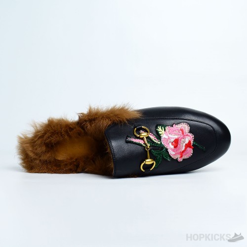 Gucci Princetown Floral furr Loafers