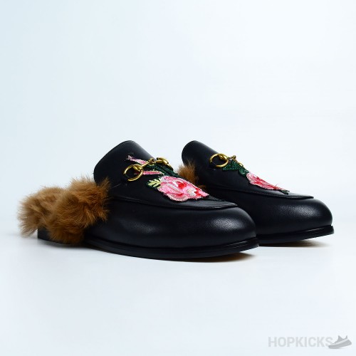 Gucci Princetown Floral furr Loafers