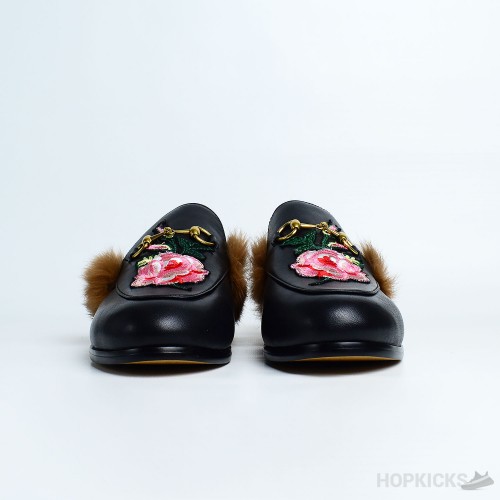 Gucci Princetown Floral furr Loafers