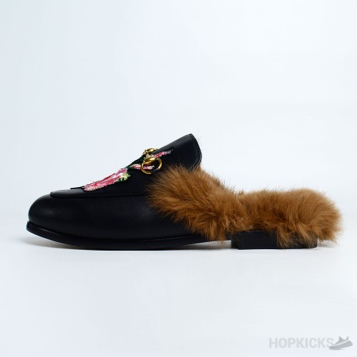 Gucci Princetown Floral furr Loafers