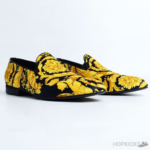 Versace Barocco Print Silk Slippers