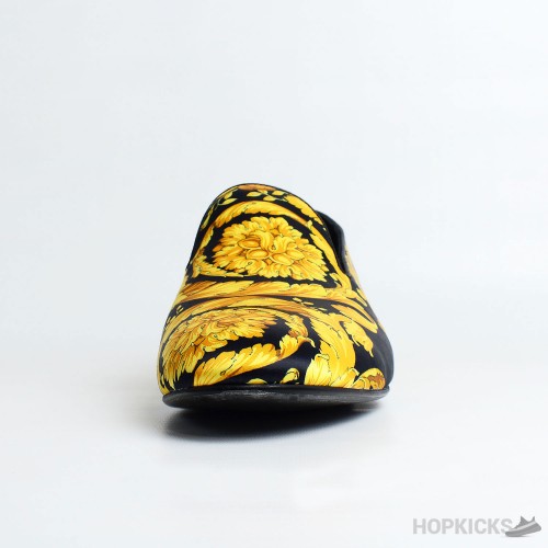 Versace Barocco Print Silk Slippers