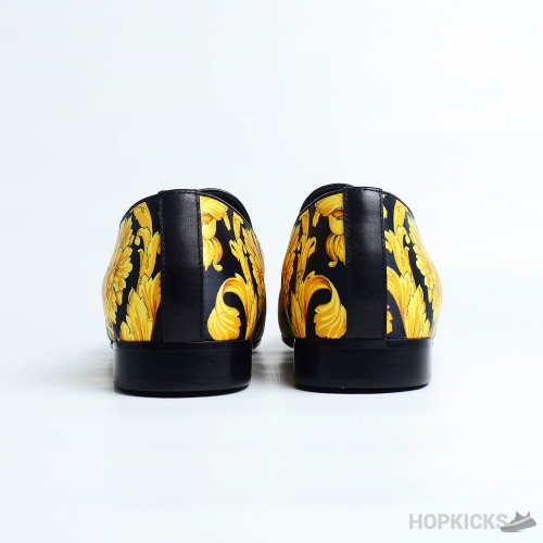 Versace Barocco Print Silk Slippers