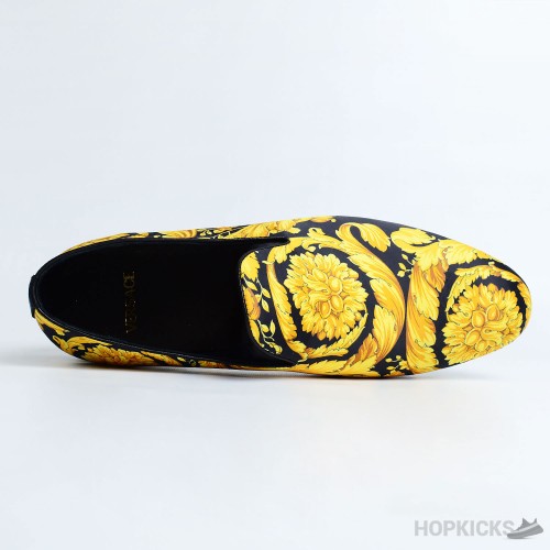 Versace Barocco Print Silk Slippers