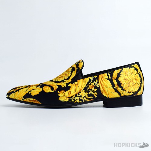 Versace Barocco Print Silk Slippers