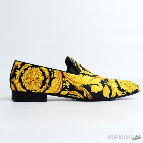 Versace Barocco Print Silk Slippers