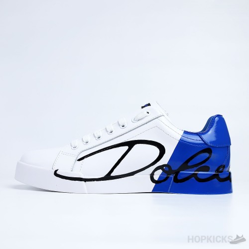 D&G White Blue Portofino Sneakers