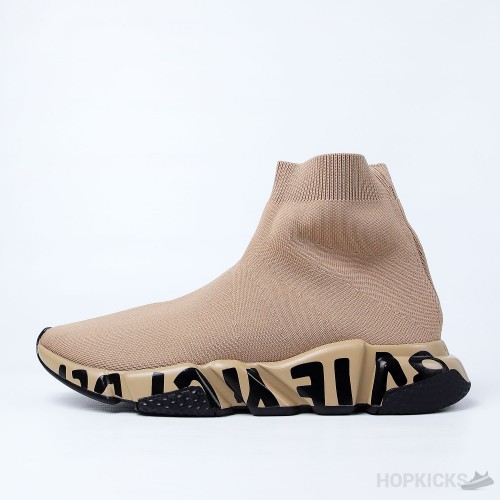 Bale*ciaga Speed Graffiti Beige Black (W)