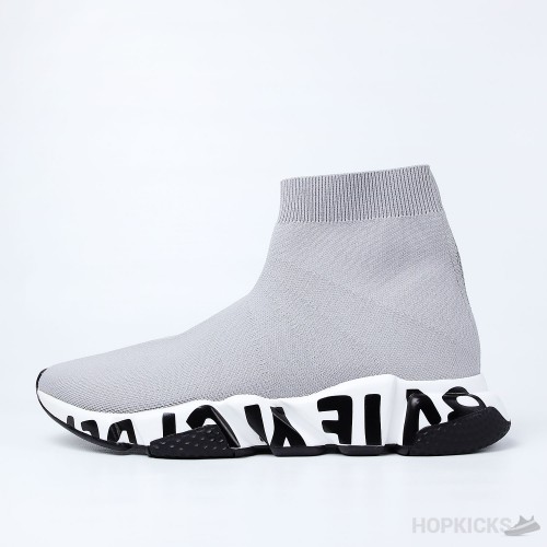 Bale*ciaga Speed Graffiti Gray White Black