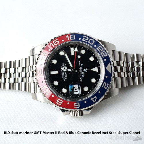 GMT-Master II Pepsi 904L Black Dial on Jubilee Bracelet CLEAN 