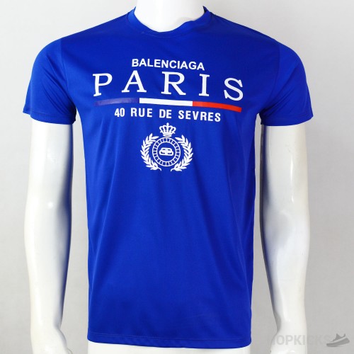 Bale*ciaga Paris Flag Tee Blue