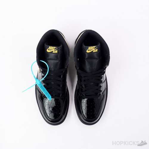 Air Jordan 1 High Patent Black Metallic Gold 