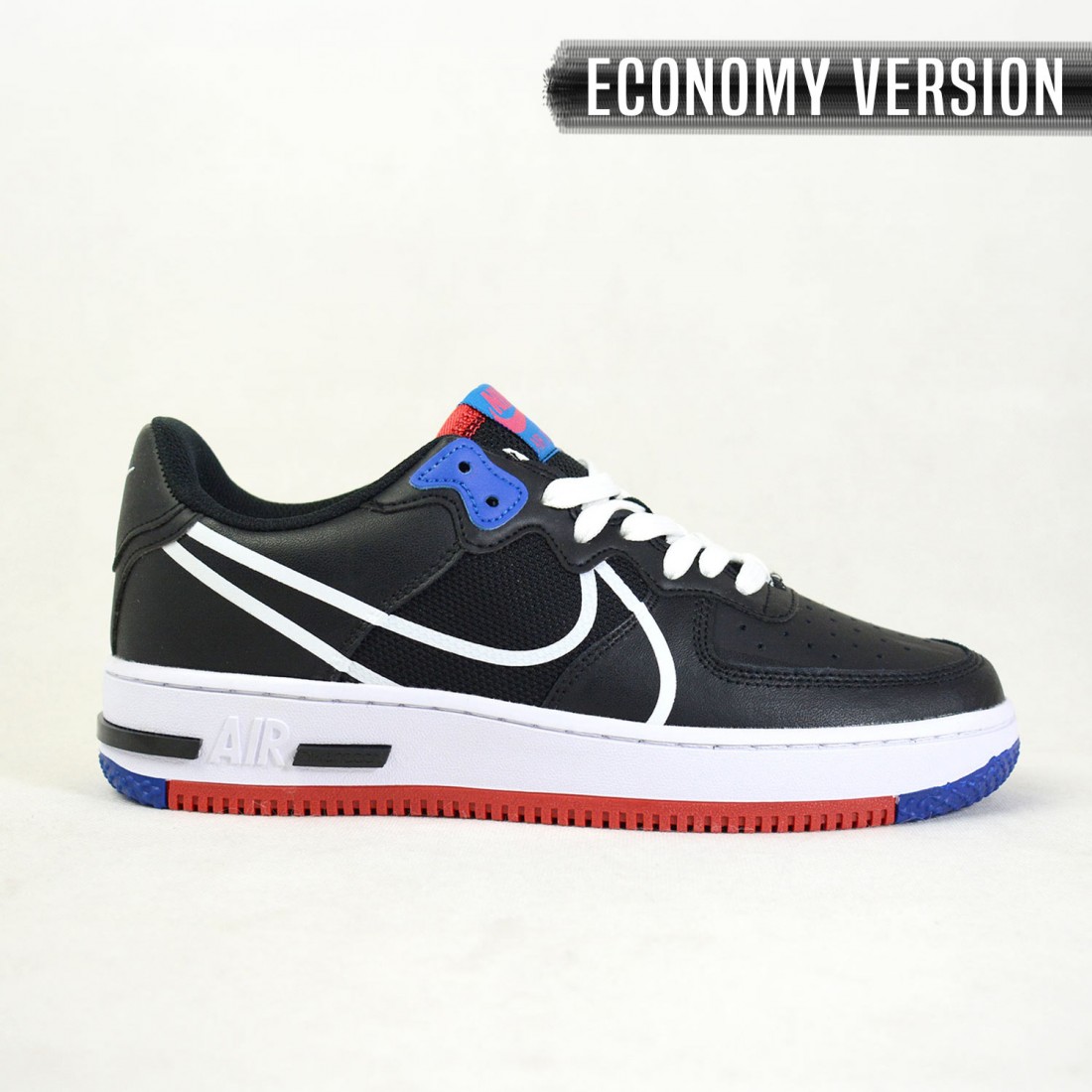 Nike Air Force 1 React Black Gym Red 