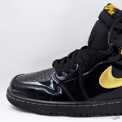 Air Jordan 1 High Patent Black Metallic Gold