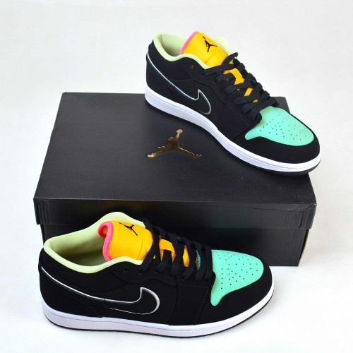 Air Jordan 1 Low Black Aurora Green