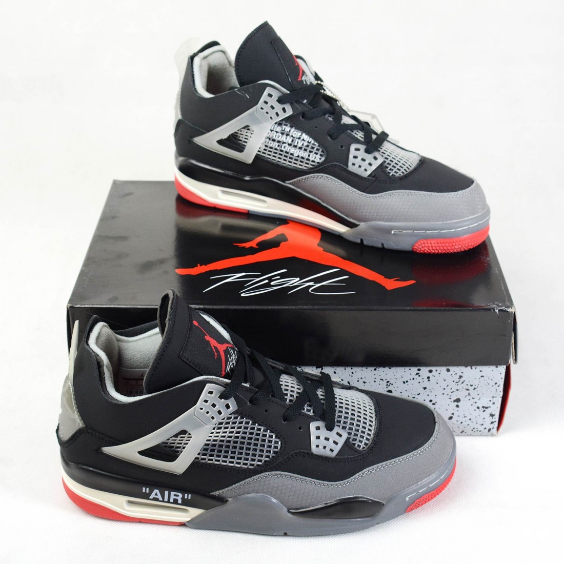 off white jordan 4 black cement