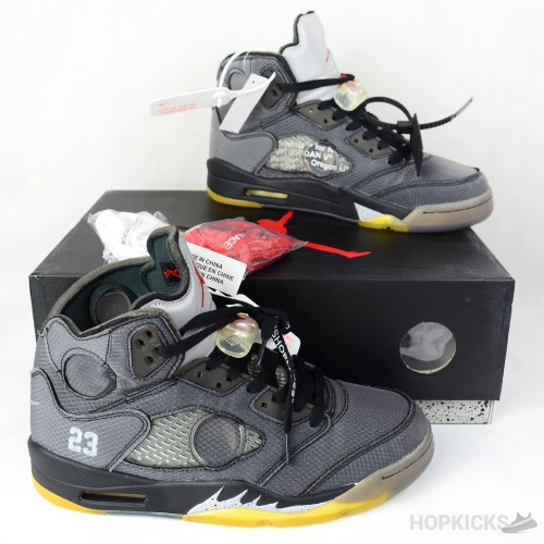 Off-White x Air Jordan 5 Retro Black [Premium Batch]