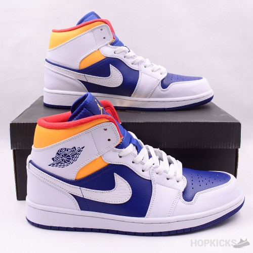 Air Jordan 1 Mid Royal Blue Laser Orange