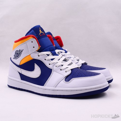 Air Jordan 1 Mid Royal Blue Laser Orange