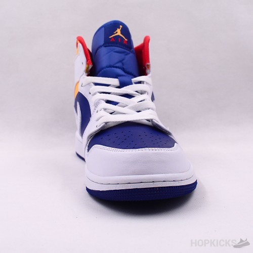 Air Jordan 1 Mid Royal Blue Laser Orange