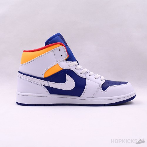 Air Jordan 1 Mid Royal Blue Laser Orange