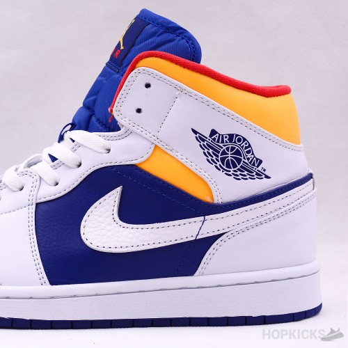 Air Jordan 1 Mid Royal Blue Laser Orange