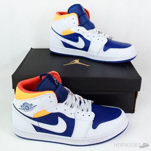 Air Jordan 1 Mid Royal Blue Laser Orange